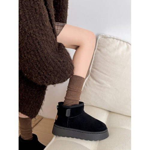 南在南方復古白色厚底加絨雪地靴女2026新款冬季保暖外穿東北棉鞋