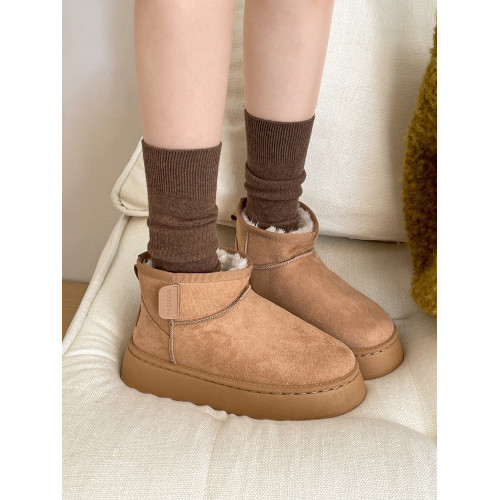 南在南方復古白色厚底加絨雪地靴女2026新款冬季保暖外穿東北棉鞋