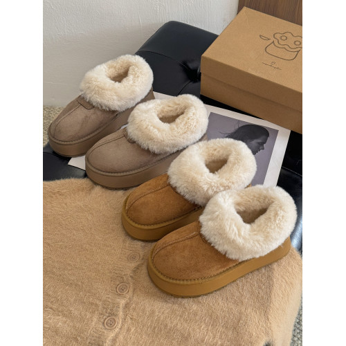 賈不假雪地靴女款2026新款春季加絨加厚保暖棉鞋厚底增高毛毛鞋子