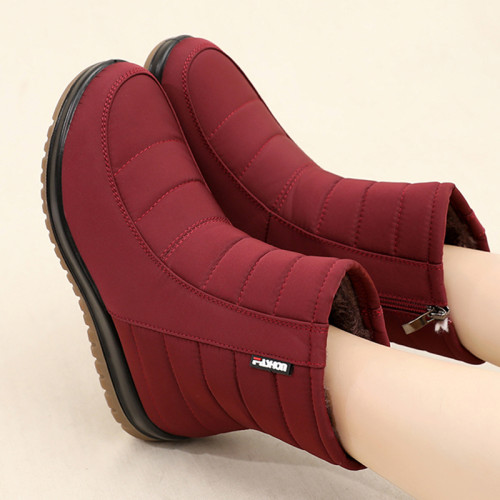 冬季雪地靴女加絨加厚防滑保暖防水中老年棉鞋媽媽靴子女短靴防寒