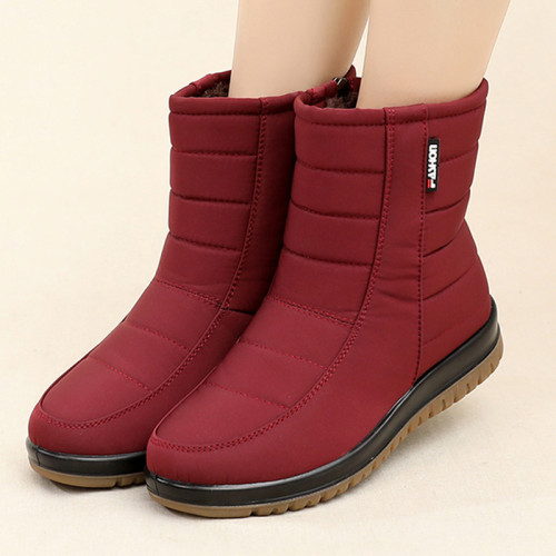 冬季雪地靴女加絨加厚防滑保暖防水中老年棉鞋媽媽靴子女短靴防寒