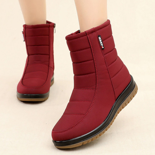 冬季雪地靴女加絨加厚防滑保暖防水中老年棉鞋媽媽靴子女短靴防寒