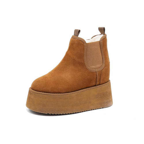 羊毛內裡14公分隱形內增高厚底雪地靴冬季12公分小個子防滑雪地靴