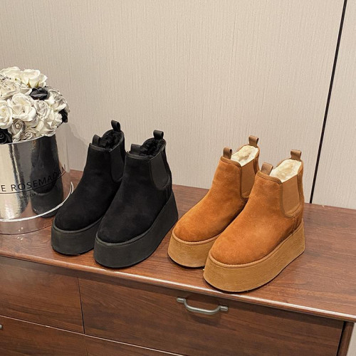 羊毛內裡14公分隱形內增高厚底雪地靴冬季12公分小個子防滑雪地靴