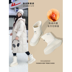 廻力雪地靴女冬季防潑水止滑鞋子2026新款加厚保暖東北加絨大棉鞋