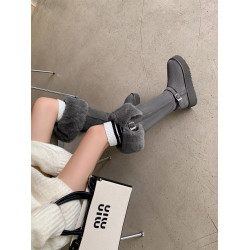 超高筒雪地靴女2025冬季新款加絨防滑長筒厚底過膝皮帶釦雪地棉