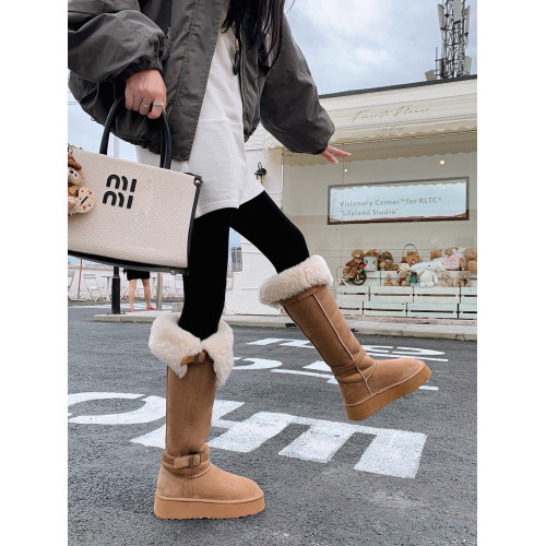 超高筒雪地靴女2025冬季新款加絨防滑長筒厚底過膝皮帶釦雪地棉 超高筒雪地靴女2025冬季新款加絨防滑長筒厚底過膝皮帶釦雪地棉