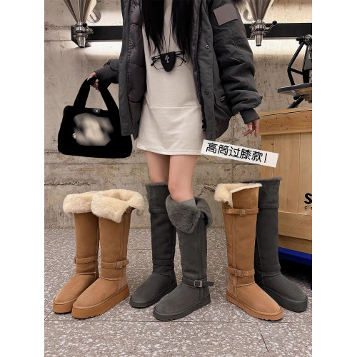 超高筒雪地靴女2025冬季新款加絨防滑長筒厚底過膝皮帶釦雪地棉 超高筒雪地靴女2025冬季新款加絨防滑長筒厚底過膝皮帶釦雪地棉