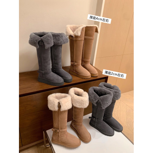 超高筒雪地靴女2025冬季新款加絨防滑長筒厚底過膝皮帶釦雪地棉 超高筒雪地靴女2025冬季新款加絨防滑長筒厚底過膝皮帶釦雪地棉