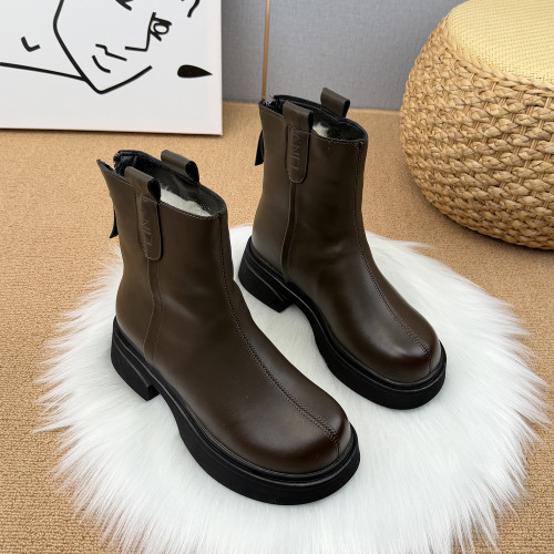 羊毛厚底馬丁靴女2025秋冬新款加厚雪地靴軟底單靴顯瘦英倫風短靴