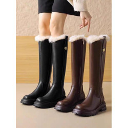 品牌鞋真皮長筒雪地靴加絨加厚高筒靴女2025冬新款東北大棉長筒靴