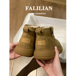 厚底雪地靴女皮毛一體2026新款冬季加絨鞋子外穿雪地棉鞋保暖棉靴