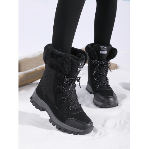 防滑雪地靴女冬季2025年新款加絨加厚零下防寒保暖東北滑雪大棉鞋