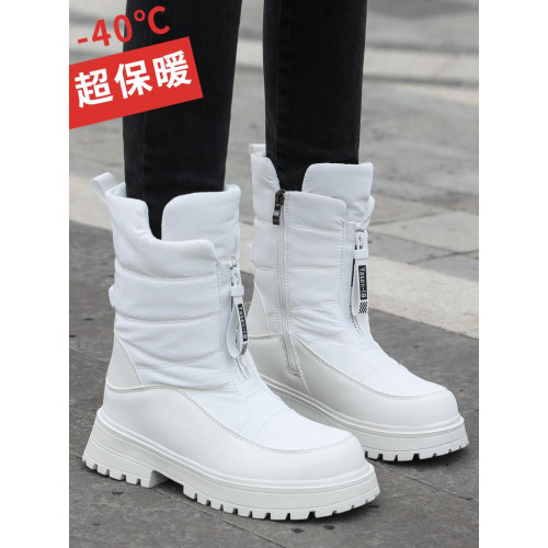 冬季雪地靴女加絨加厚保暖棉鞋中筒靴東北戶外防水防滑抗凍防寒鞋