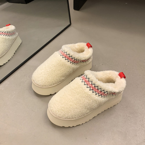 松糕厚底包頭毛毛拖鞋女外穿2025新款秋冬加絨保暖居家室內棉拖鞋