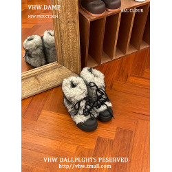 千禧風厚底毛毛雪地靴女2025新款秋冬季加絨加厚保暖毛茸茸棉鞋子