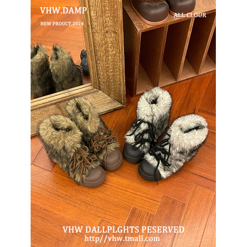 千禧風厚底毛毛雪地靴女2025新款秋冬季加絨加厚保暖毛茸茸棉鞋子 千禧風厚底毛毛雪地靴女2025新款秋冬季加絨加厚保暖毛茸茸棉鞋子