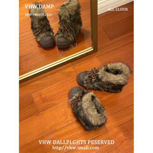 千禧風厚底毛毛雪地靴女2025新款秋冬季加絨加厚保暖毛茸茸棉鞋子 千禧風厚底毛毛雪地靴女2025新款秋冬季加絨加厚保暖毛茸茸棉鞋子