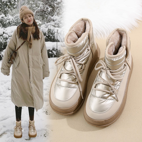 鞋子女冬季加絨加厚棉鞋2025新款保暖防水防滑女鞋厚底爆款雪地靴