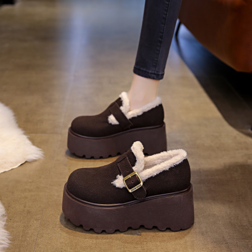 小個子增高8公分勃肯雪地靴女2025新款冬季厚底松糕加絨加厚棉鞋