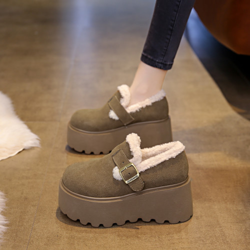 小個子增高8公分勃肯雪地靴女2025新款冬季厚底松糕加絨加厚棉鞋