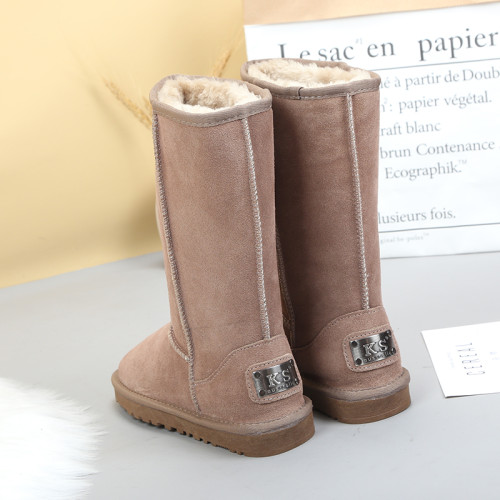 高筒東北雪地靴女長筒2024新款真皮冬季加絨加厚防滑保暖靴子棉鞋