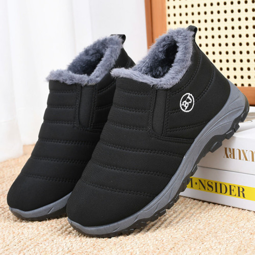 雪地靴女冬季加絨防水防滑中老年人棉鞋保暖媽媽鞋軟底老北京布鞋