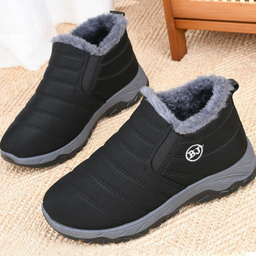 雪地靴女冬季加絨防水防滑中老年人棉鞋保暖媽媽鞋軟底老北京布鞋