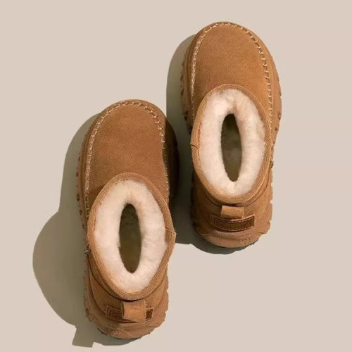 厚底雪地靴女款2025冬季新款低幫短筒加絨加厚保暖內增高休閒棉鞋