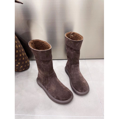 平底雪地靴女款加絨勃肯鞋棉靴子2026新款冬季保暖兩穿中筒靴棉鞋