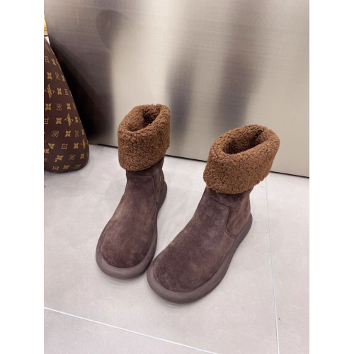 平底雪地靴女款加絨勃肯鞋棉靴子2026新款冬季保暖兩穿中筒靴棉鞋