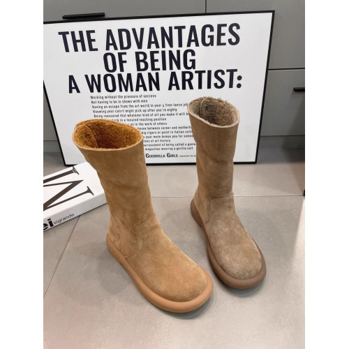 平底雪地靴女款加絨勃肯鞋棉靴子2026新款冬季保暖兩穿中筒靴棉鞋