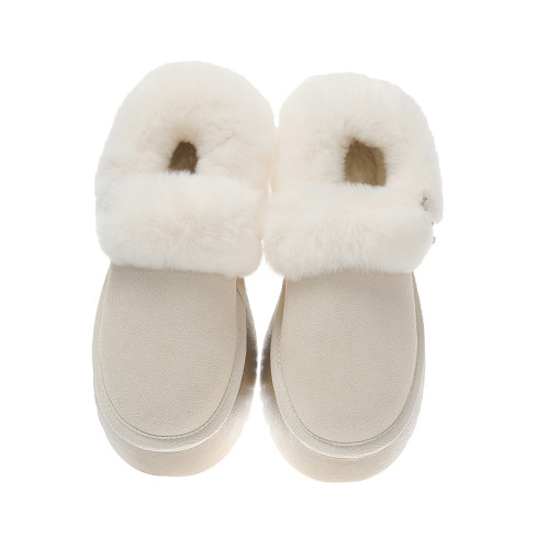 爆款奶白雪地靴女冬2026新款百搭毛毛鞋厚底加絨保暖雪地棉鞋學生