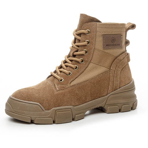 帆布馬丁靴女2026新款夏季薄款復古戶外登山鞋沙漠靴真皮厚底短靴