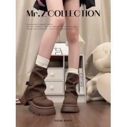 棕色厚底馬丁靴女款2025新款秋冬加絨增高褲琯英倫風美拉德短靴子