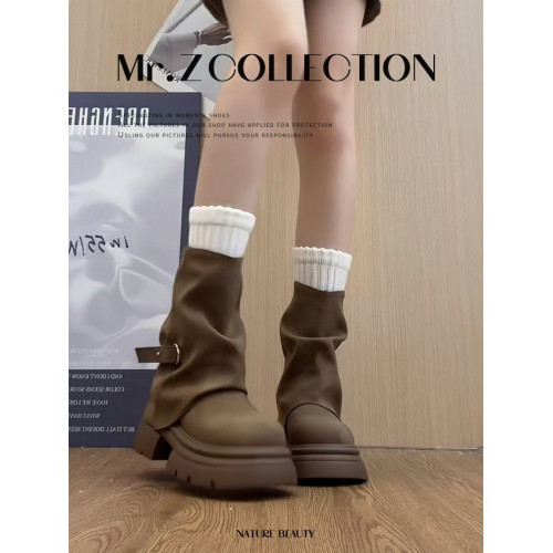 棕色厚底馬丁靴女款2025新款秋冬加絨增高褲琯英倫風美拉德短靴子