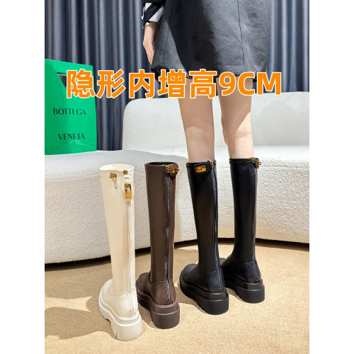 9CM內增高長筒靴女2025爆款洋氣小個子顯腿長靴子厚底英倫騎士靴