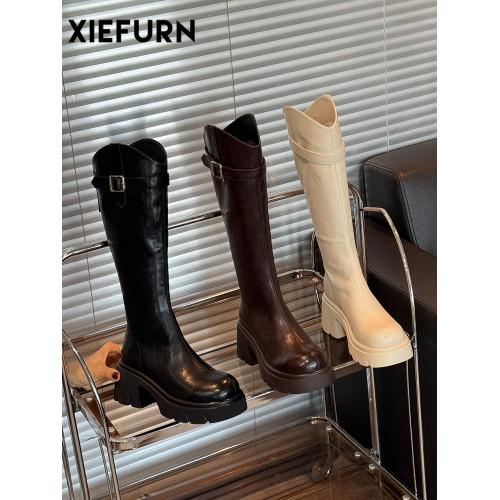 鞋夫人秋季新款v口長筒靴不過膝厚底增高時裝靴不掉筒騎士靴