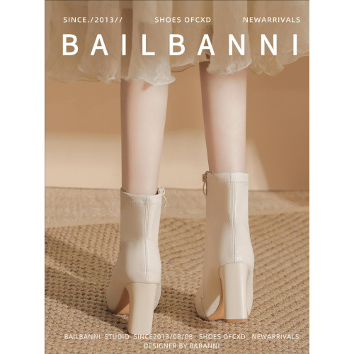 超軟真皮法式高跟小短靴女2025年秋冬方頭皮靴瘦瘦靴小個子單靴子