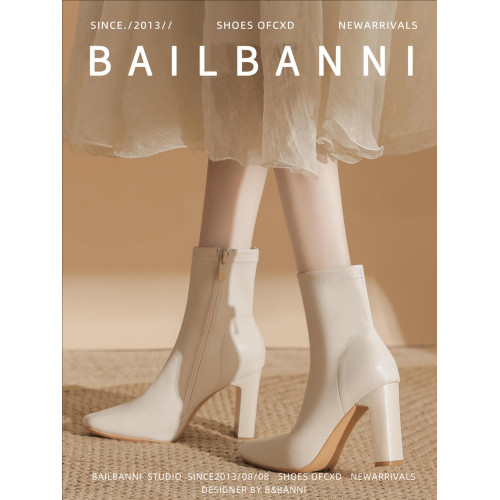 超軟真皮法式高跟小短靴女2025年秋冬方頭皮靴瘦瘦靴小個子單靴子