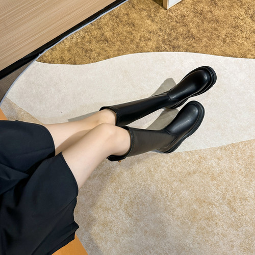 內增高9CM長筒靴小個子2026年新款秋冬厚底真皮高筒靴騎士靴長靴