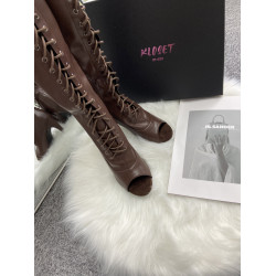 系帶魚嘴女爵士舞專用跳舞高跟鞋彈力過膝長筒性感HEELS舞鞋jazz