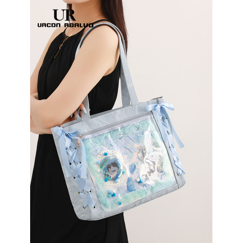 UR二次元卡通透明層痛包女2025新款潮大容量托特包百搭單肩腋下包 UR二次元卡通透明層痛包女2025新款潮大容量托特包百搭單肩腋下包