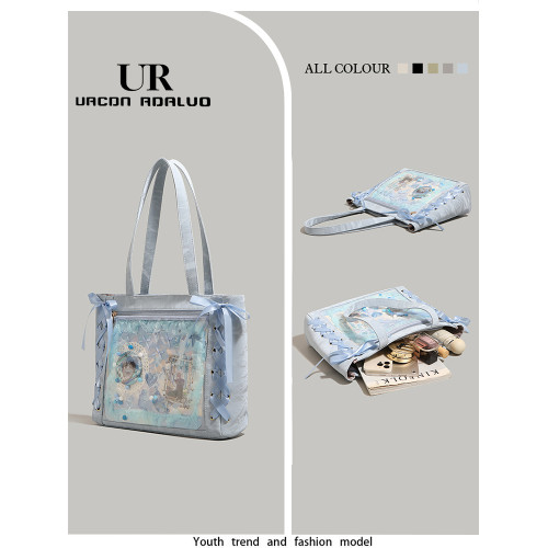 UR二次元卡通透明層痛包女2025新款潮大容量托特包百搭單肩腋下包 UR二次元卡通透明層痛包女2025新款潮大容量托特包百搭單肩腋下包