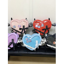 Coreland小食量愛心痛包y2k風日系二次元斜後後背包小衆設計單肩包包