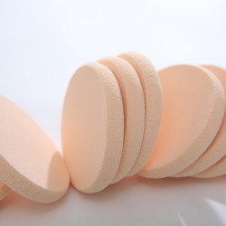 10片裝圓形磨邊海棉粉撲海綿撲乾濕兩用粉底液乾粉BB霜方形化妝棉