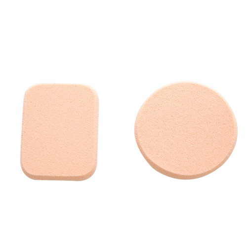 10片裝圓形磨邊海棉粉撲海綿撲乾濕兩用粉底液乾粉BB霜方形化妝棉