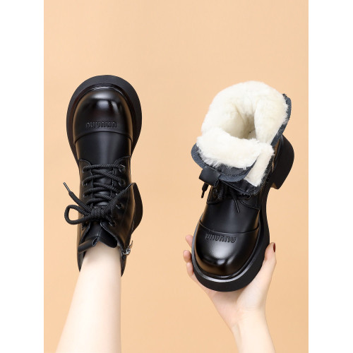 東北大棉鞋羊毛雪地靴女冬季皮毛一體加厚加絨短靴歐貨馬丁靴棉靴