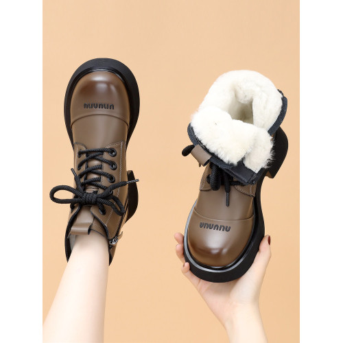 東北大棉鞋羊毛雪地靴女冬季皮毛一體加厚加絨短靴歐貨馬丁靴棉靴