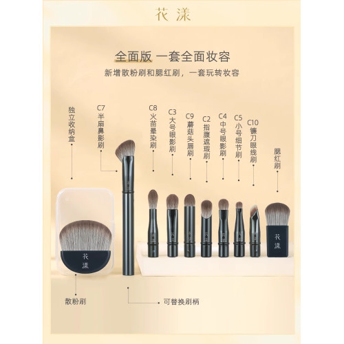 花漾百變可攜式化妝刷可拆卸替換刷頭口袋刷可攜式鼻影刷遮瑕刷眼影刷
